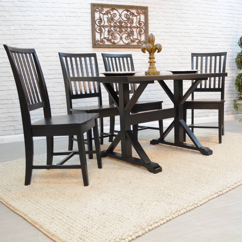 Carolina Living Florence Trestle Table - Antique Black