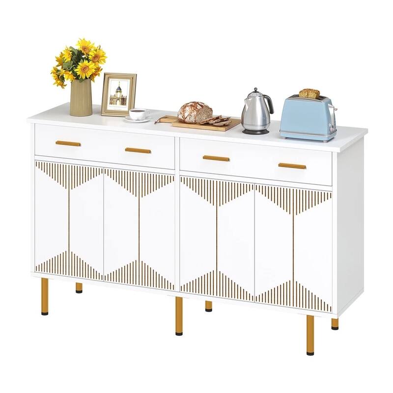 55 Inch Coffee Bar Cabinet Storage Sideboard Buffet Kitchen TV Stand - 55 inches
