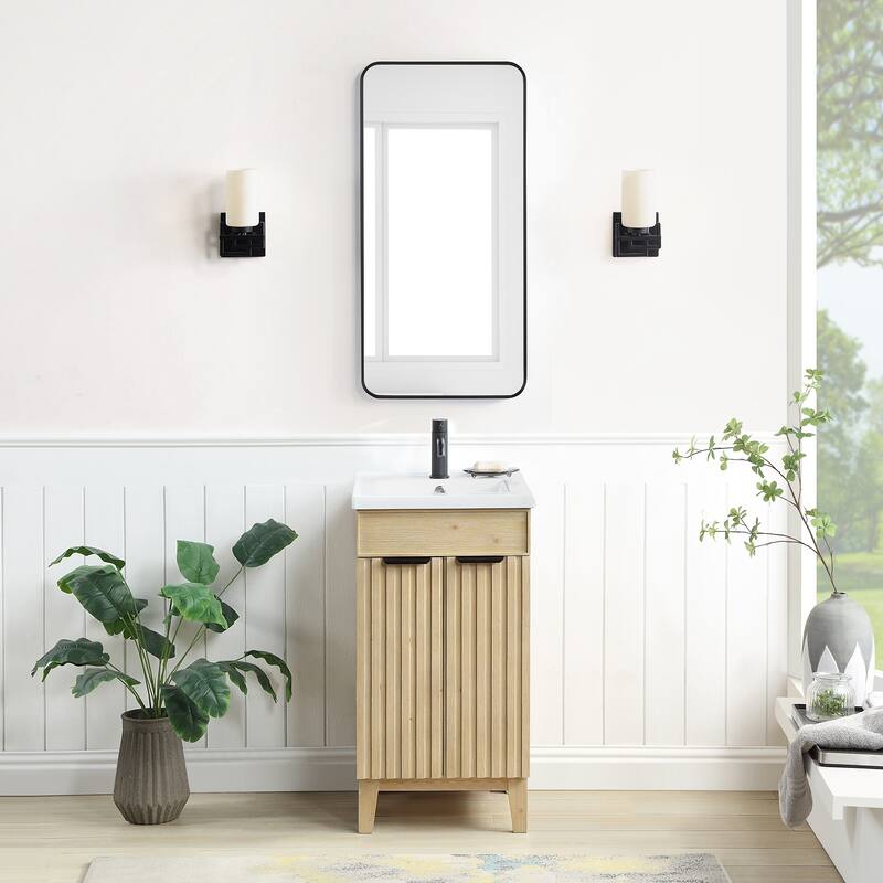 Palos Single Bath Vanity with Ceramic Basin Top without Mirror