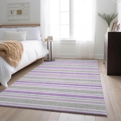 Premium Washable Super Soft Modern Cabana Stripe Mayfield Rug