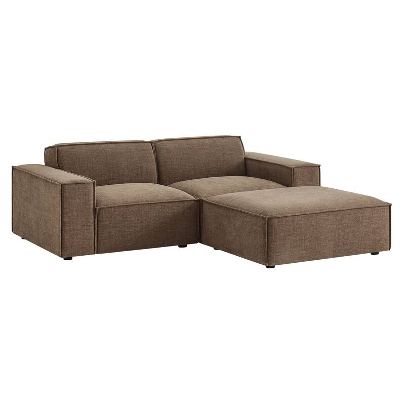 Restore 3-Piece Performance Fabric Upholstered Modular Loveseat with Ottoman