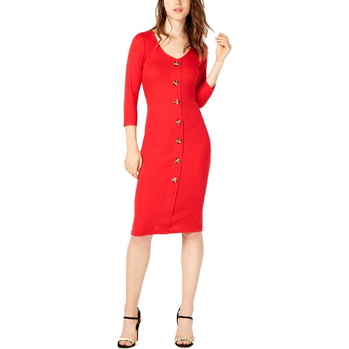 ribbed knee length dress