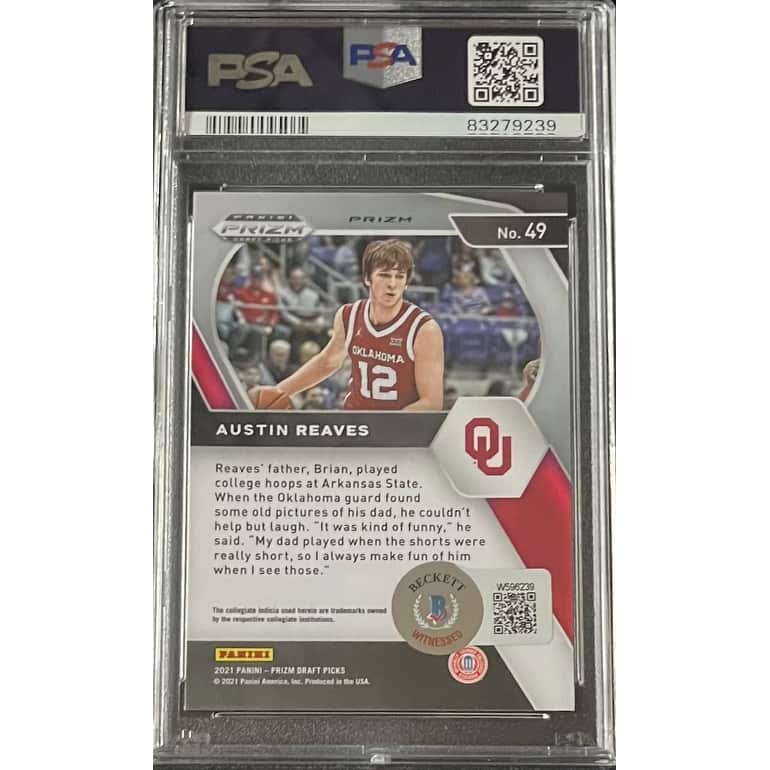 Austin Reaves 2021 Panini Prizm Red Ice Signed Rookie Card #49 Auto PSA 83279239 - 8'6" x 11'6"