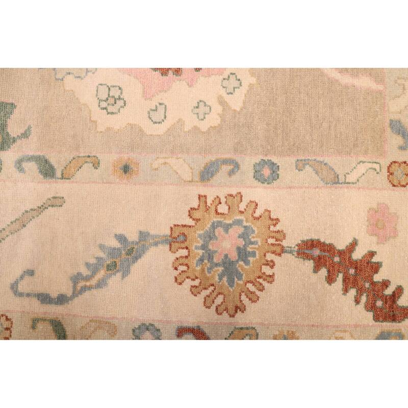 ECARPETGALLERY Hand-knotted Modern Oushak Taupe Wool Rug - 9'6 x 14'6