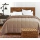 preview thumbnail 2 of 15, Cozy Down Alternative Reversible Blanket Full/Queen - Tan