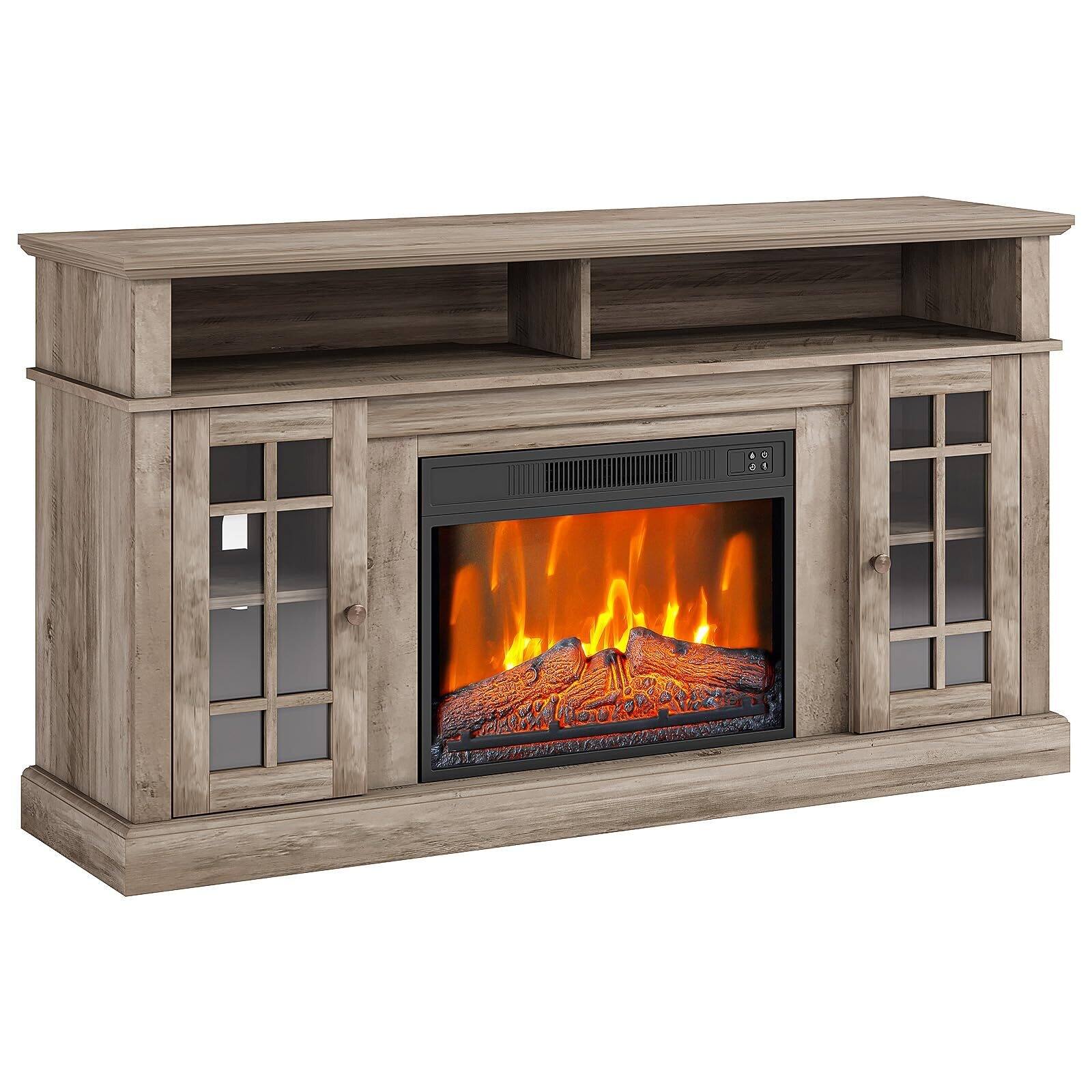 Farmhouse Electric Fireplace TV Stand for TVs up to 58 Inch On Sale