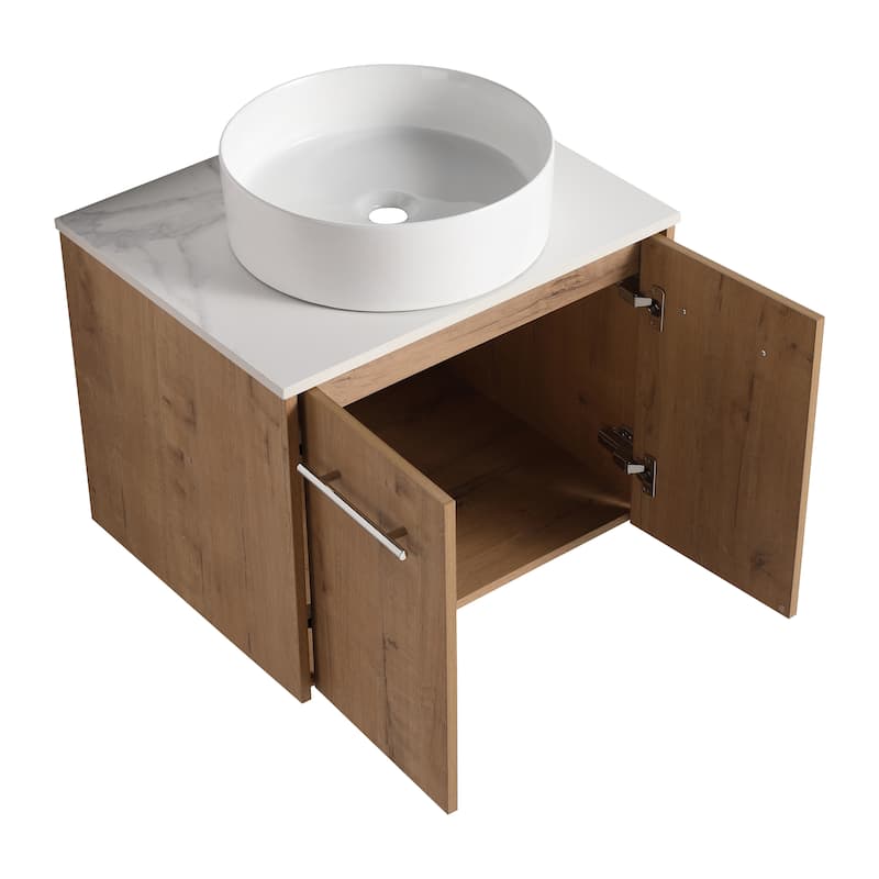 Bathroom Vanity With Sink In 24/30 Inch, Floating Bathroom Vanity With Soft Close Door