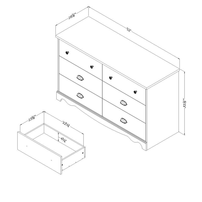 South Shore Caravell 6-Drawer Double Dresser