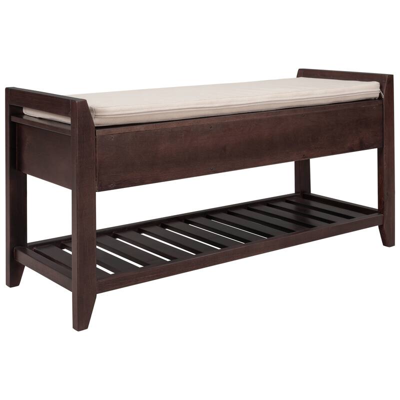 Shoe Rack with Cushioned Seat and Drawers, Multipurpose Entryway Storage Bench