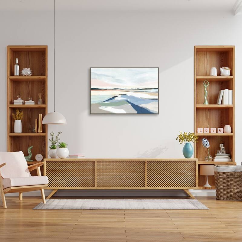 Seaside Day I by Isabelle Z Framed Canvas Wall Art Print - 33 x 23 in