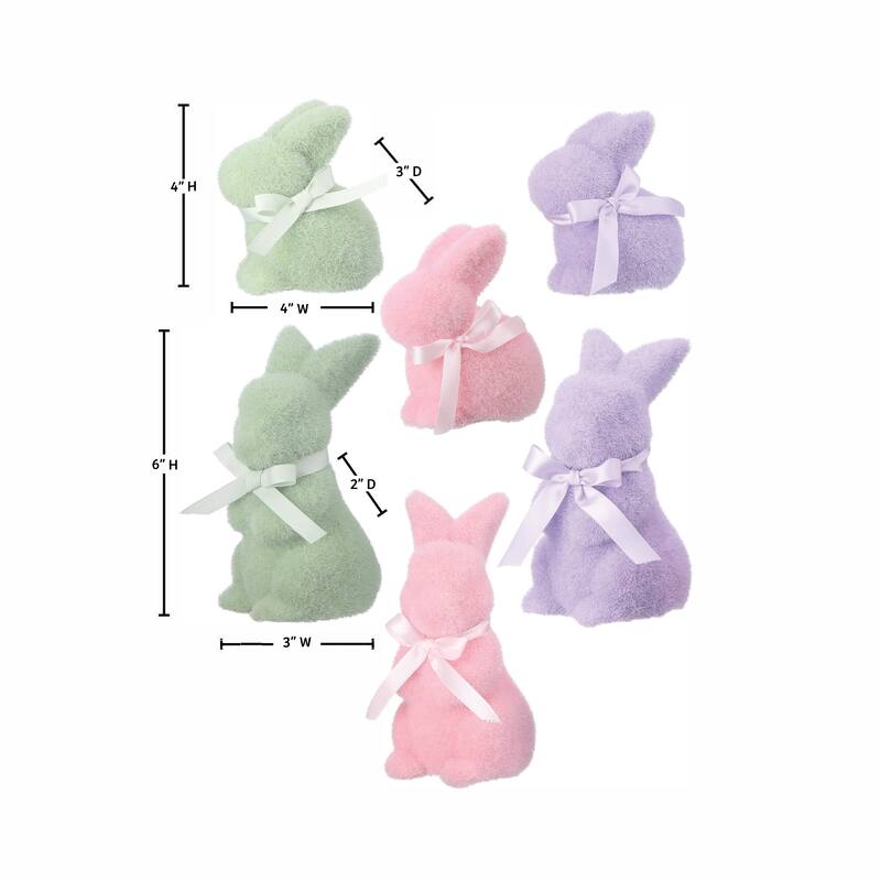 4-6" Plastic Easter Bunny Set of 6
