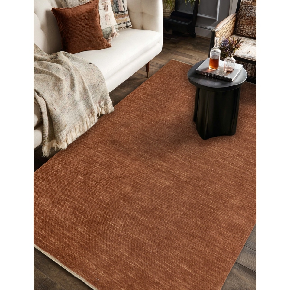 Alora Decor Aperol Collection Handloomed Solid Color Area Rug