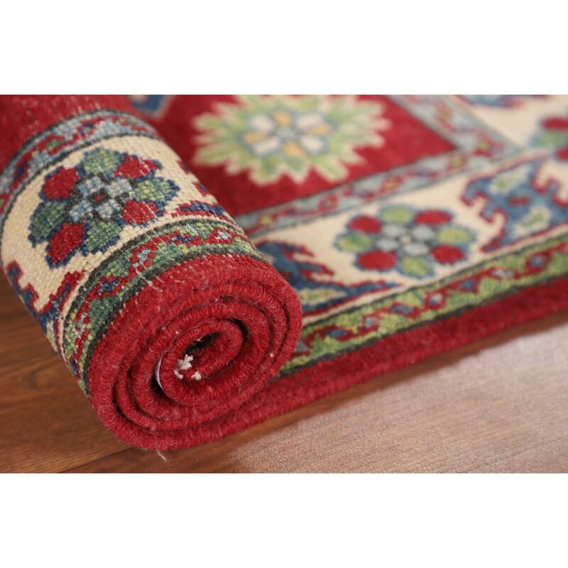Traditional Red Kazak Oriental Accent Rug Handmade Wool Carpet - 2'8" x 4'1"