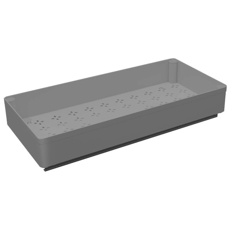 Expandable Pull Out Cabinet Organizer, Peel and Stick Roll Out Drawer for Pots and Pans, Medium - Grey