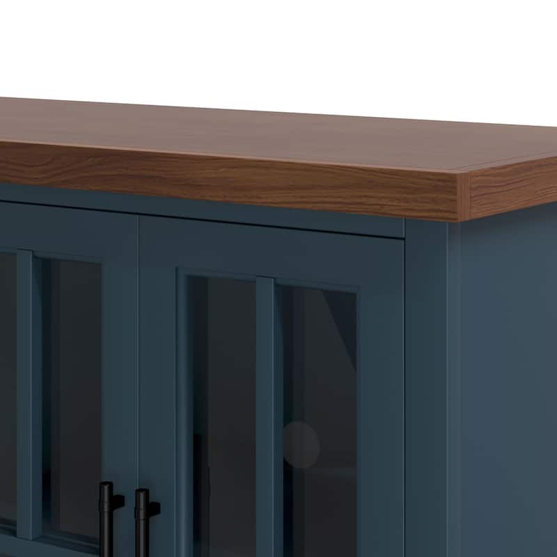 Bridgevine Home Modern Farmhouse 97 inch Fireplace TV Console for TVs up to 100 inches, Two-Tone Finish