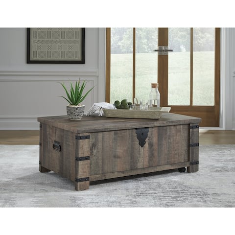 Signature Design by Ashley Hollum Brown Lift Top Cocktail Table - 47"W x 28"D x 18"H