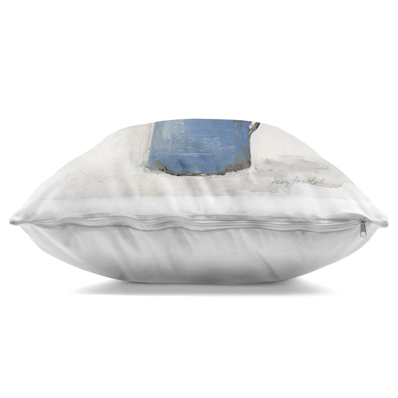 Stupell Bouquet in Blue Country Vase Decorative Printed Throw Pillow Design by Sally Swatland
