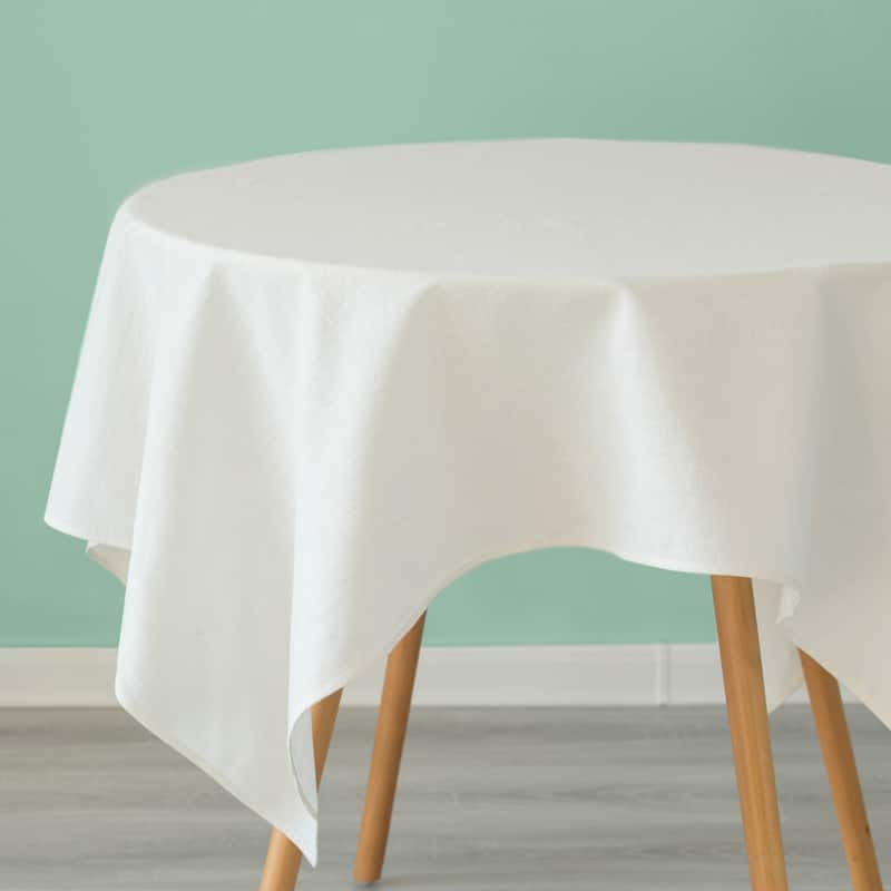 Deerlux 100% Pure Linen Washable Tablecloth Solid Color - 52 x 78 in. White