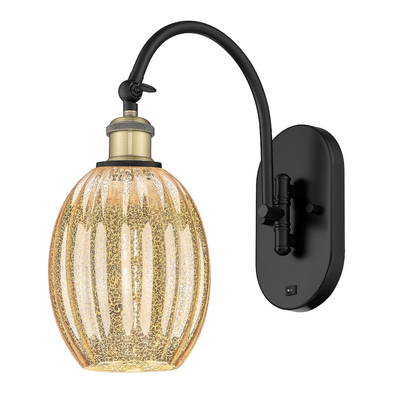 Innovations Lighting 918-1W-15-7 Preston Sconce Preston 15" Tall Wall - Black Antique Brass / Mercury