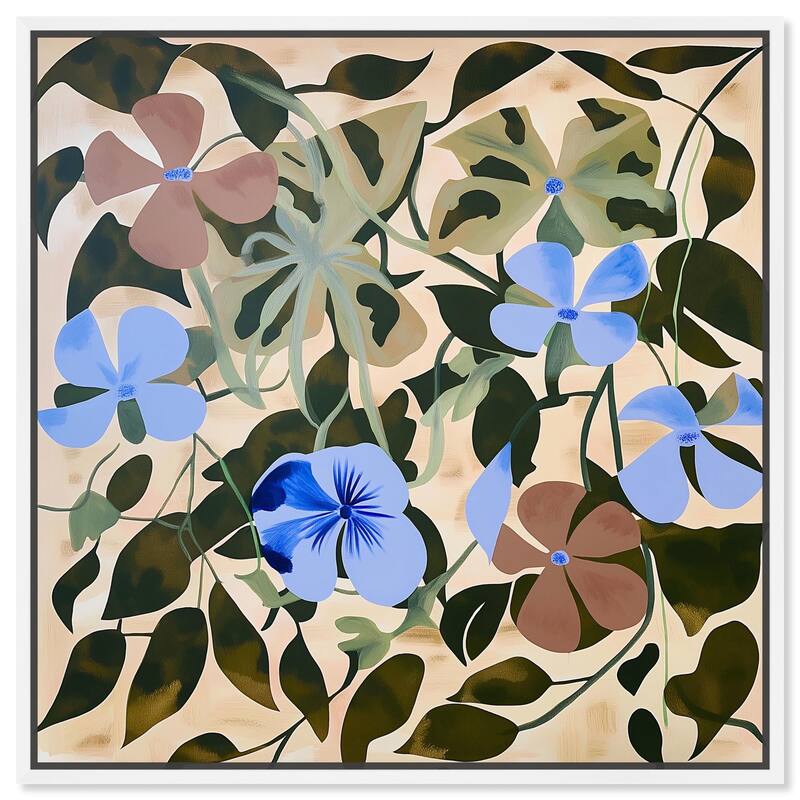 Rhythmic Blooms Canvas by Art Remedy - 20" x 20" - White