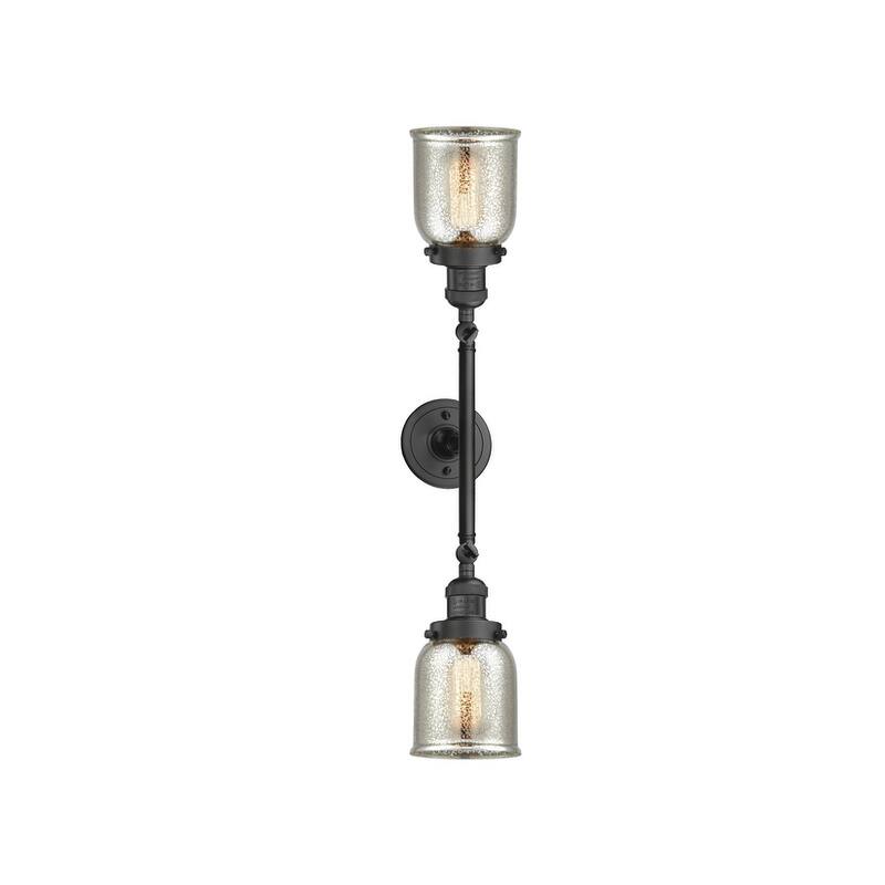 Innovations Lighting Small Bell 2 Light 23" Wide Bathroom Vanity Light - Oil Rubbed Bronze / Silver Plated Mercury