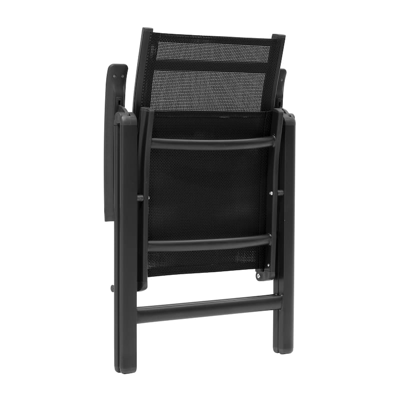 Pellebant Patio Folding Chairs Camping Deck Garden Aluminum Dining Chair - 23.6 in W * 16.9 in D * 42.1 in H