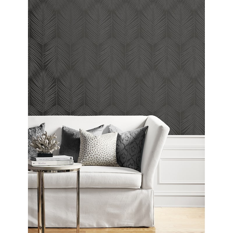 Seabrook Designs Persei Palm Glass Beaded Unpasted Wallpaper
