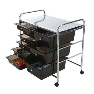 Metal Binding 9 Double Drawer Office Storage Cart - Bed Bath & Beyond ...