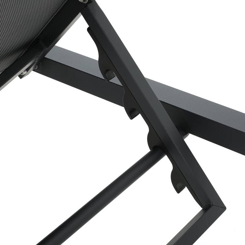 Outdoor Adjustable Reclining Lounge Chair, Foldable Stackable Patio Chairs with Water-Resistant Cushions
