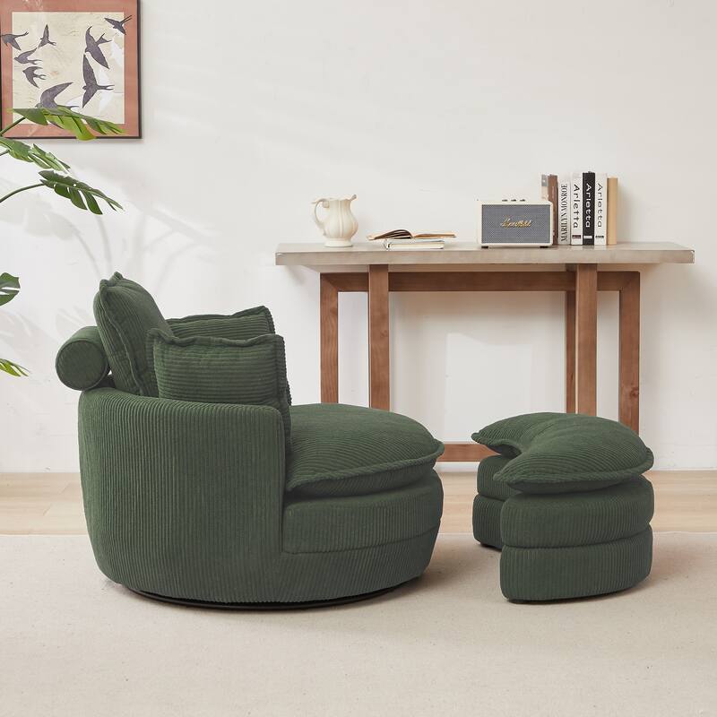 52" Cuddle Sofa Chair with Ottoman for Comfort