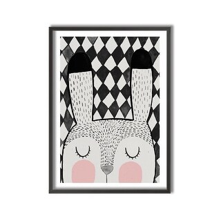Kids Framed Art Print Bunny by Treechild - Multi-Color