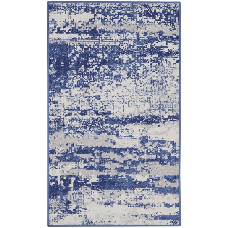 Buyi Power Loomed Abstract Modern Stain Resistant Area Rug By HomeRoots - 60' X '36' X '0.39
