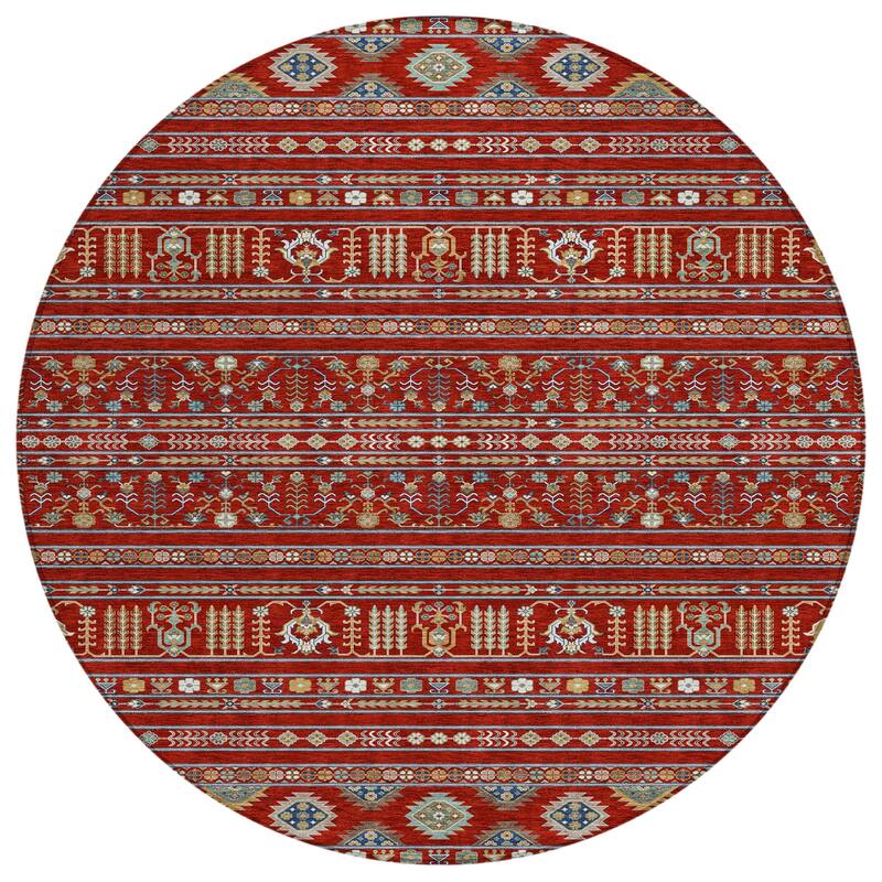 Machine Washable Indoor/ Outdoor Boho Moroccan Chantille Rug