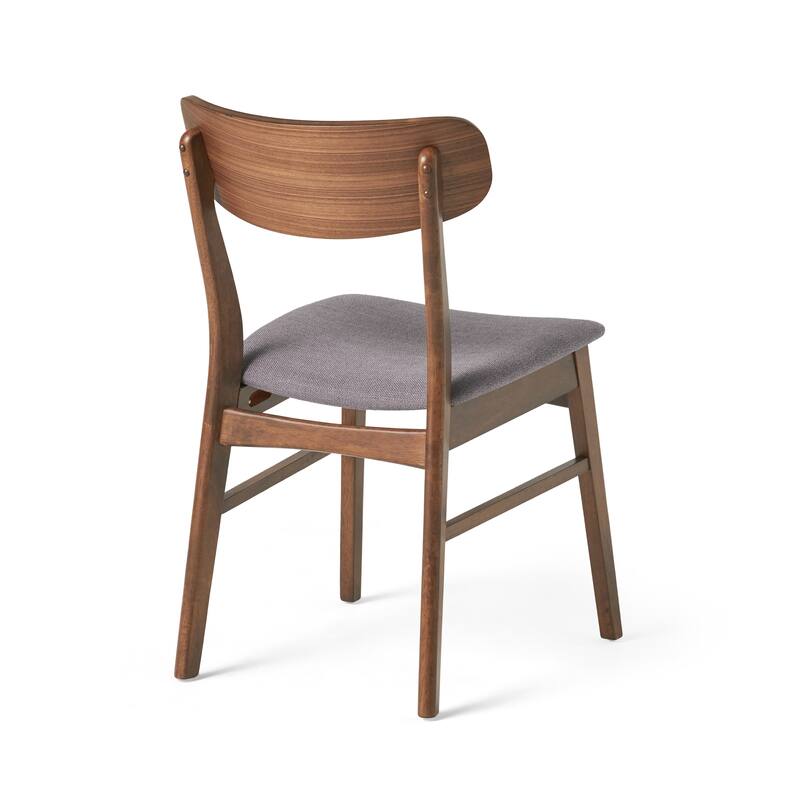Fabric-upholstered Wood Dining Chairs (Set of 2) by Christopher Knight