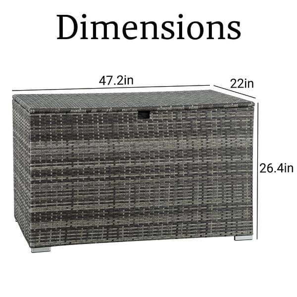 dimension image slide 1 of 3, 120 Gallon Resin Large Outdoor Indoor Patio Storage Box