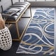 preview thumbnail 9 of 59, SAFAVIEH Odyssey Pirkko Mid-Century Modern Rug 2'2" x 8' Runner - Blue/Gold Ivory - Runner