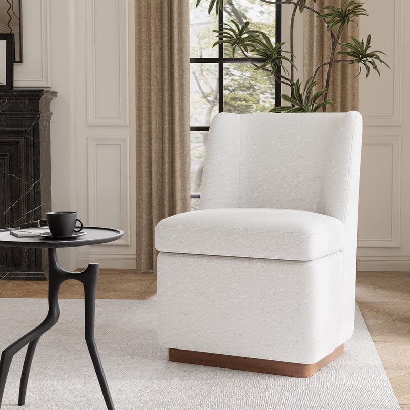 Modern Upholstered Accent Chair with Back for Dining Room, Living Room, Bedroom