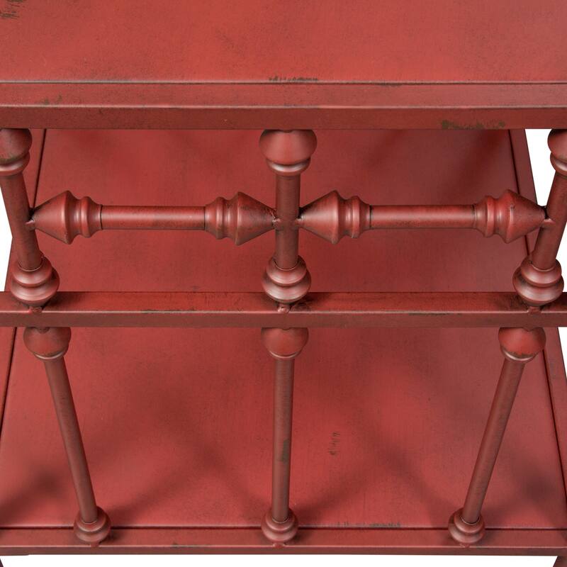 Vintage Series Distressed Metal Open Nightstand - Black