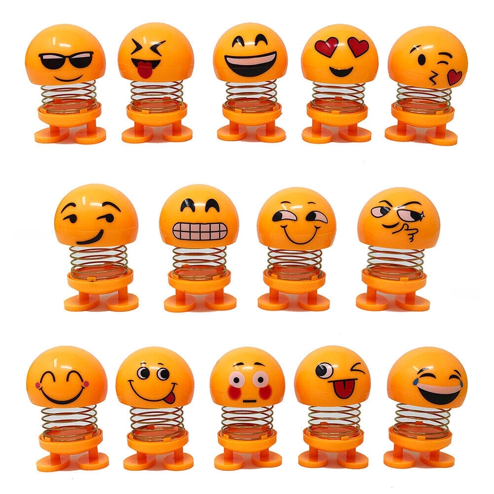 14Pcs Spring Shaking Head Emoji Dolls