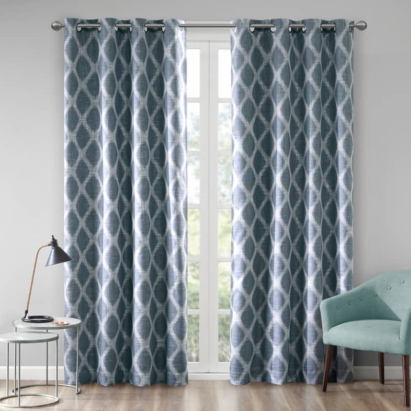 SunSmart Kagen Printed Ikat Blackout Curtain Panel