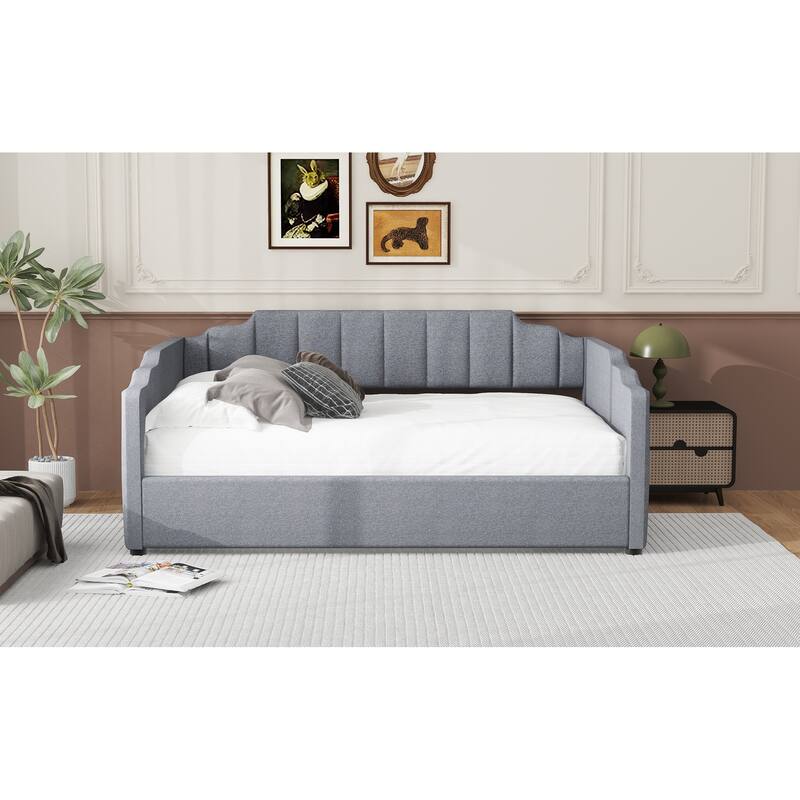 Upholstered Daybed with Underneath Storage, Twin/Full Size Lift Up Storage Daybed Frame Sofa Bed with Support Slats