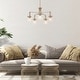 preview thumbnail 13 of 13, Haye Modern Gold 5-Light Wheel Glass Chandelier for Dining Room Bedroom - D25" x H16.5"