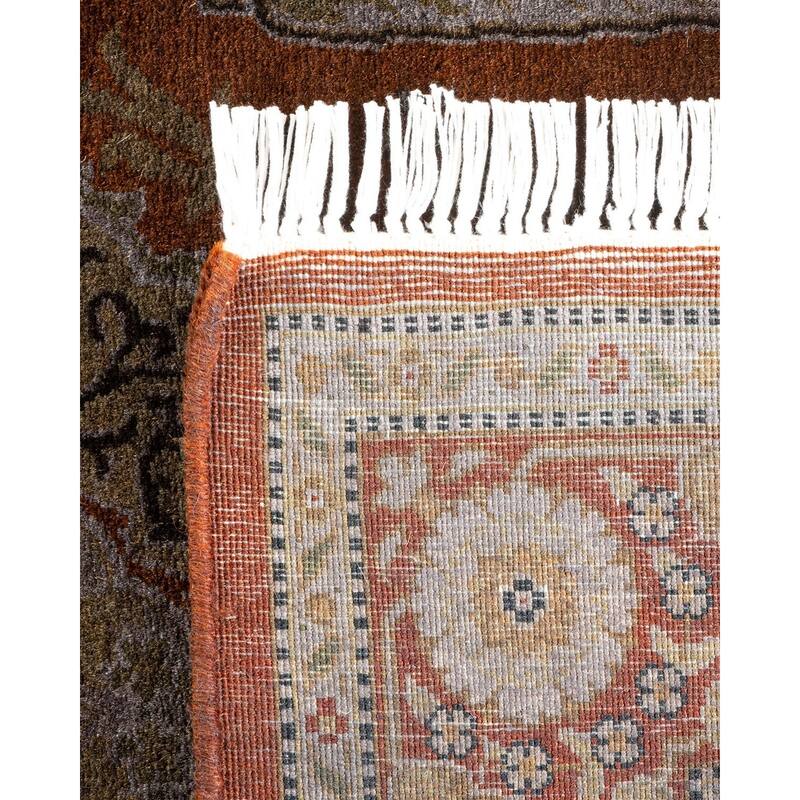 Overton Hand Knotted Wool Vintage Inspired Modern Contemporary Overdyed Brown Area Rug - 2' 9" x 4' 2"