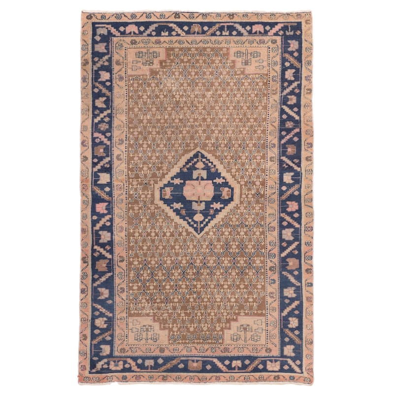 ECARPETGALLERY Hand-knotted Antalya Vintage Brown Wool Rug - 4'6 x 7'4