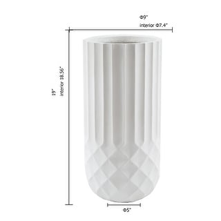 White MgO Tall Round Planter, Indoor and Outdoor
