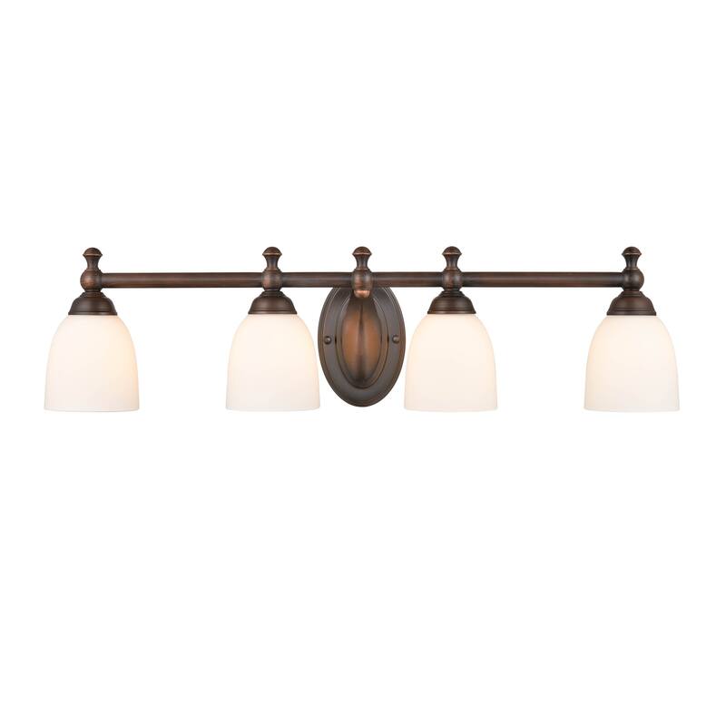 Millennium Light 4 Light Vanity Fixture in Multiple Finishes with Frosted Glass Shades - Satin Nickel