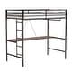 preview thumbnail 11 of 9, Kids and Baby Twin Size Loft Bed with Cinnamon Wood Desk and Closet Rod