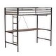 preview thumbnail 11 of 9, Twin Size Loft Bed with Cinnamon Wood Desk and Closet Rod,Kids Bed Design