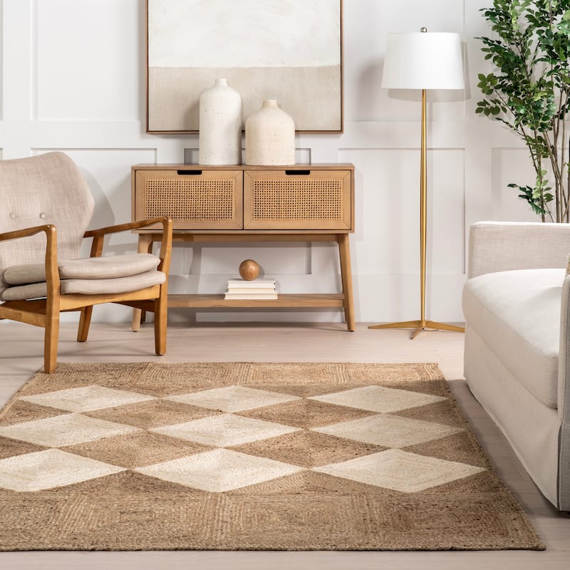 Nuloom Kiraz Diamond Trellis Jute Area Rug