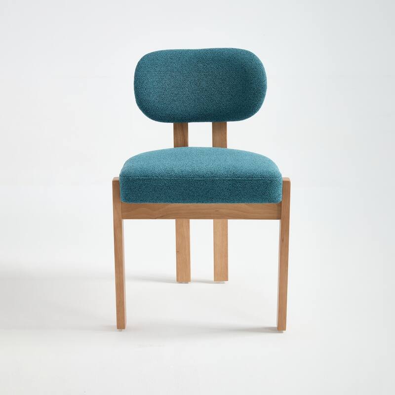 Modern Upholstered Rubberwood Dining Chairs (Set of 2)